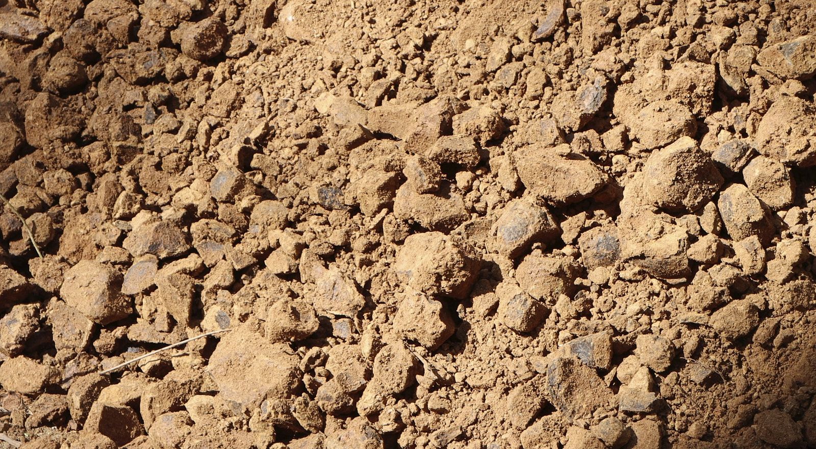 View Of Scattered Soil And Small Stone Pieces After Being Dug Out From The Surface Of The Earth By Soils Inc