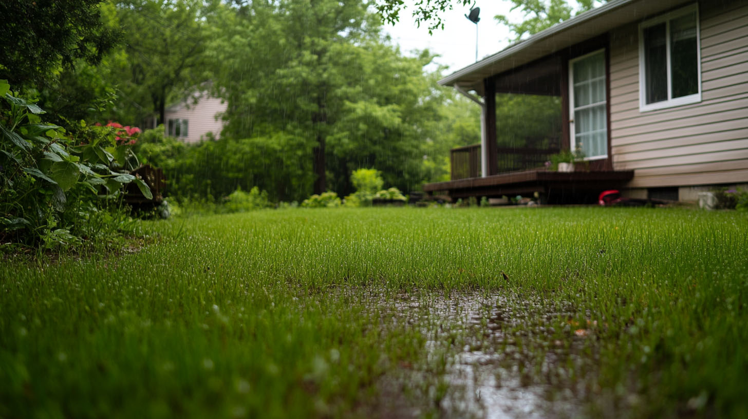 Soggy Spot In Residential Drain Field Over Septic Tank Lid